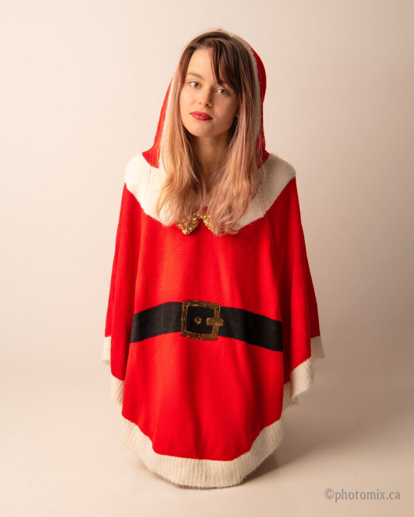 Model in a Santa outfit