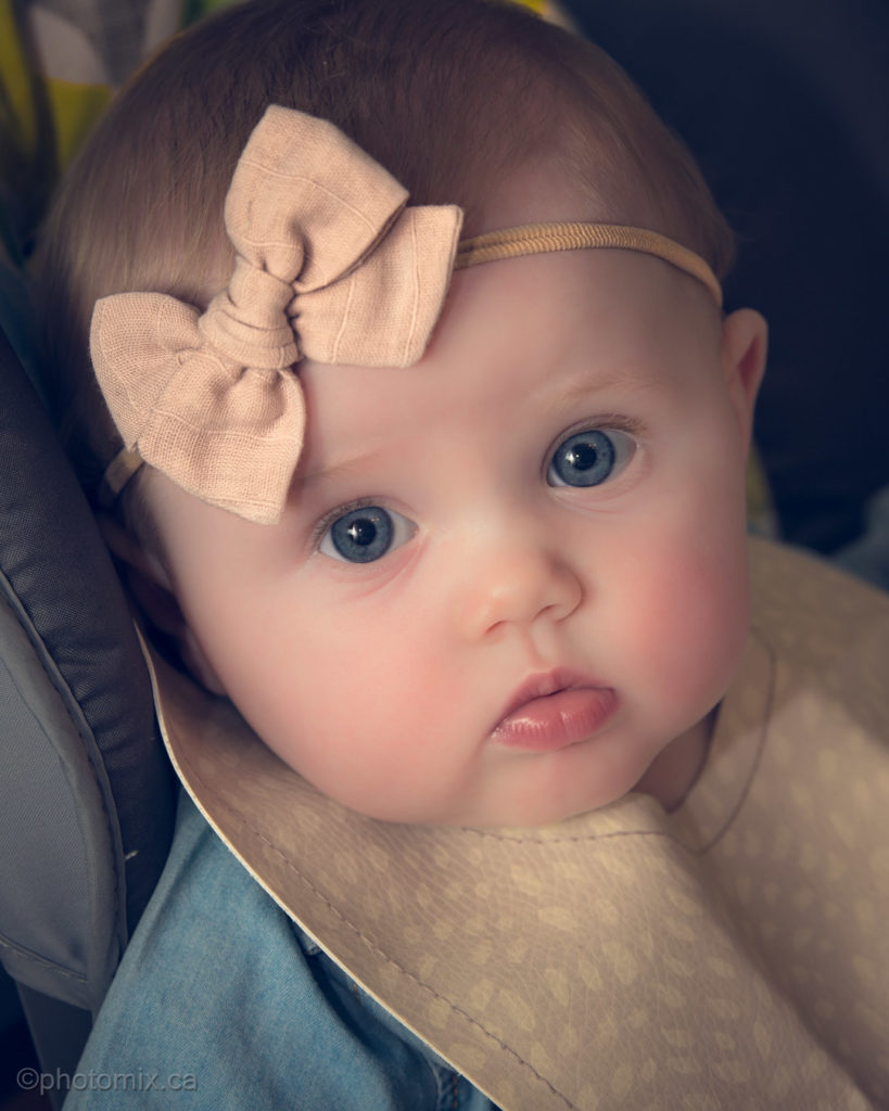 Beautiful baby with blue eyes