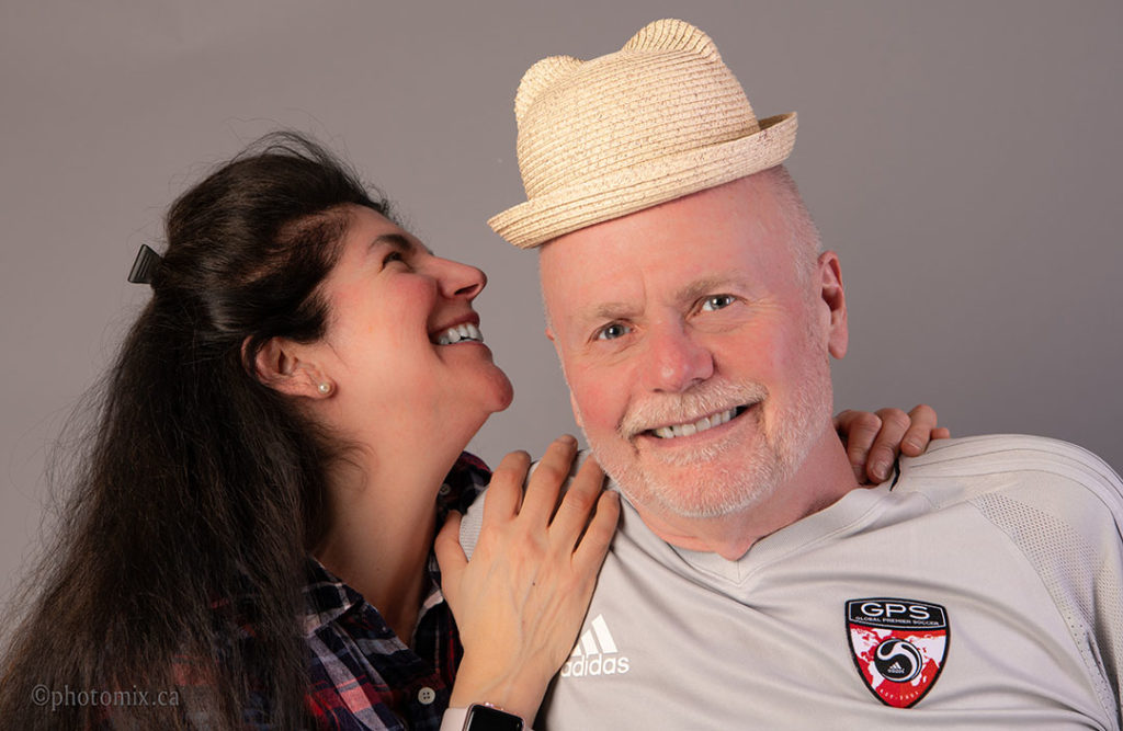 Couple with a fun hat