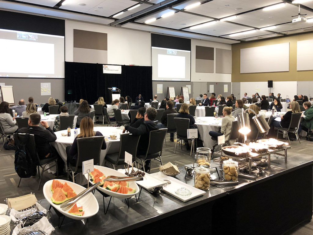 Lunch is ready at a conference