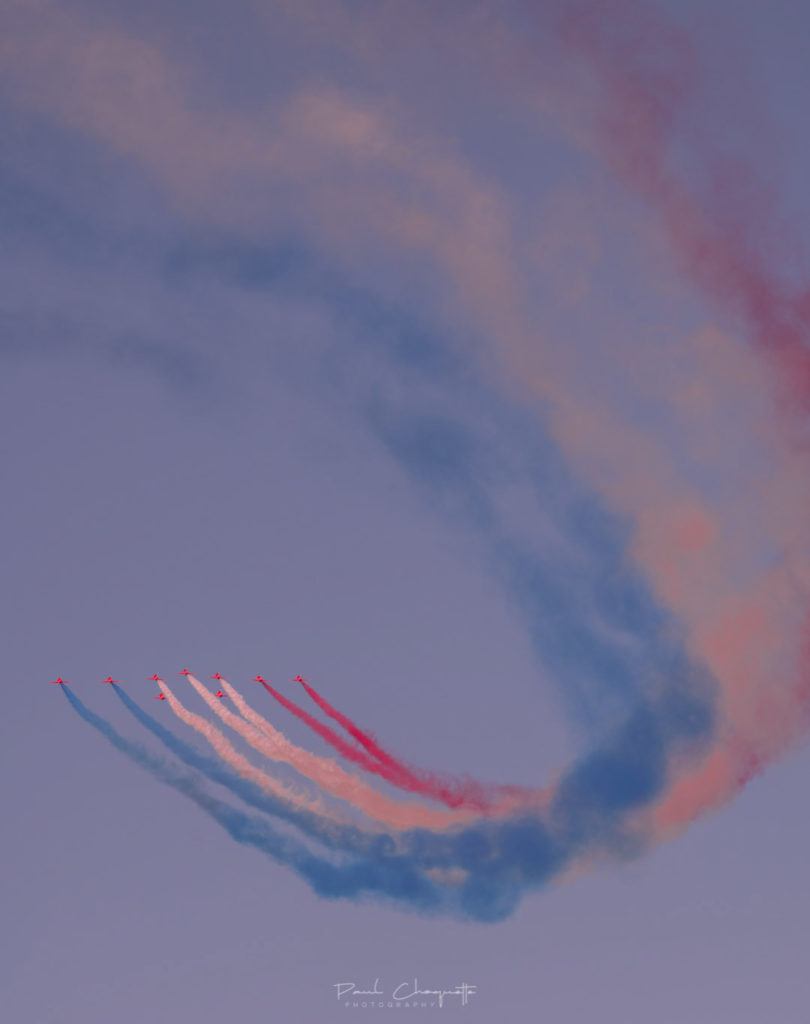 Red Arrows colourful smoke