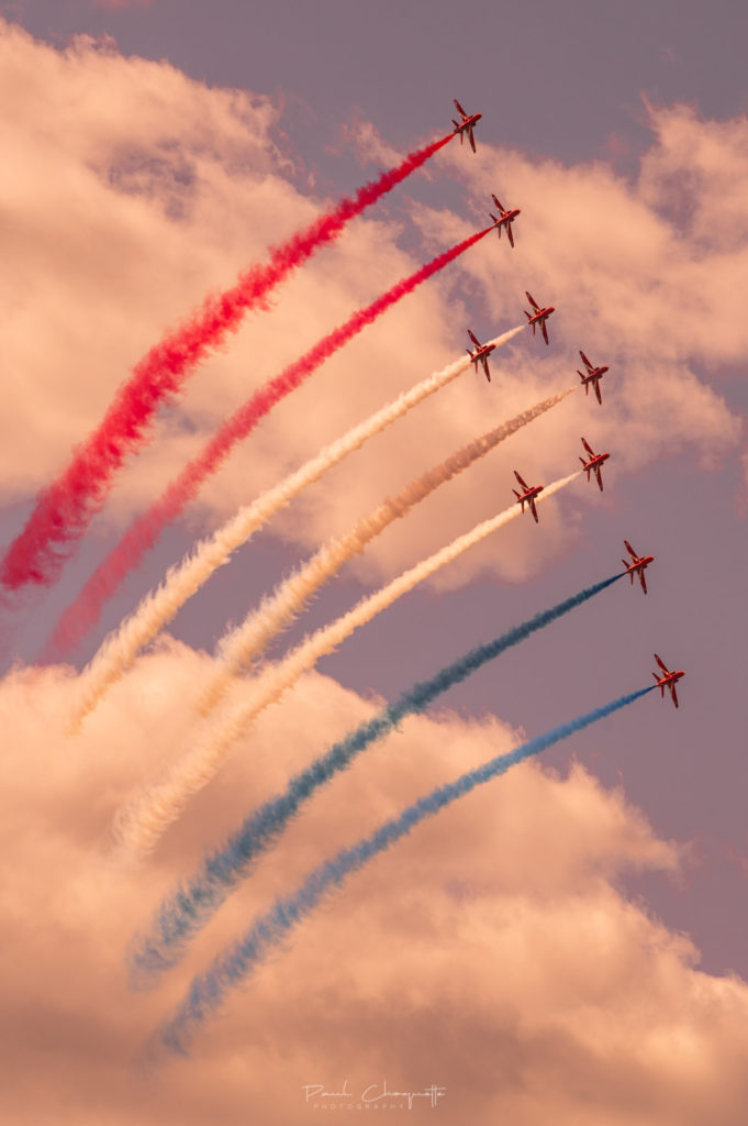 Red Arrows in the clouds