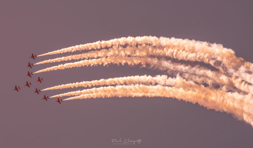 Red Arrows with smoke trail