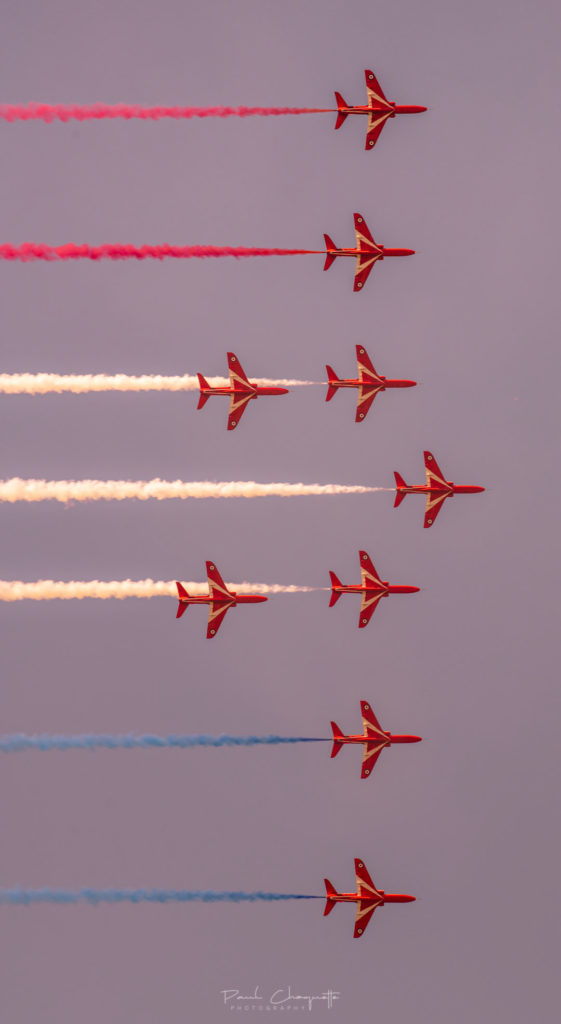 Red arrows straight formation
